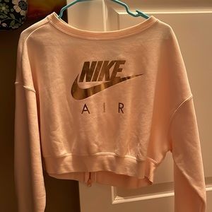 Rose Gold Cropped Nike Sweatshirt